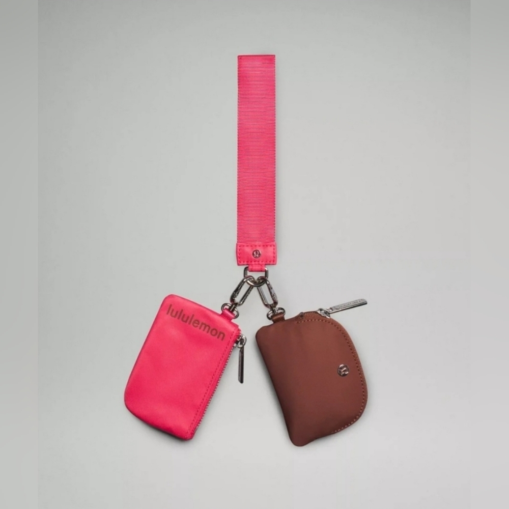 NWT Lululemon Glaze Pink and Ancient Copper Dual Pouch Wristlet